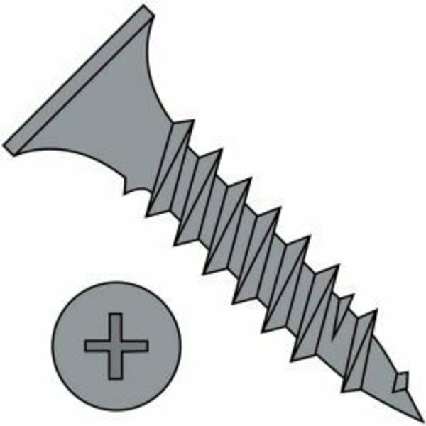 Kanebridge Drywall Screw, #6 x 1 in, Bugle Head Phillips Drive 0616YPG